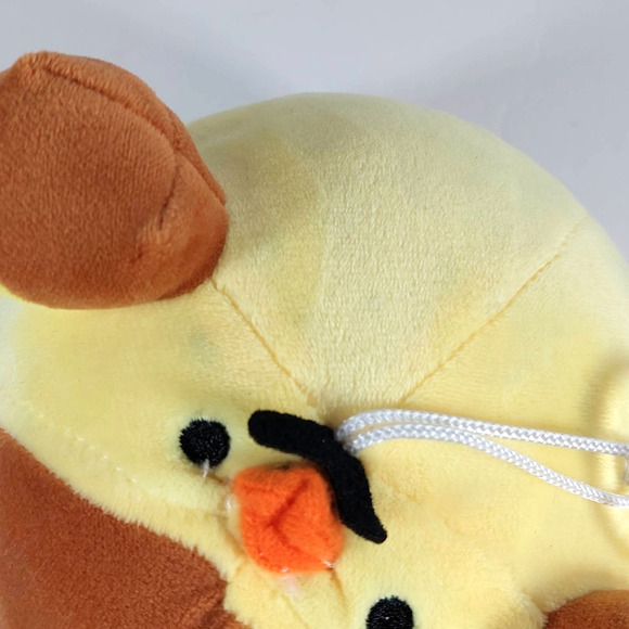 Rilakkuma Duck Outfit Round Yellow Brown Plush w/ Shiba Inu Bow Tie Plush SET - Picture 7 of 10